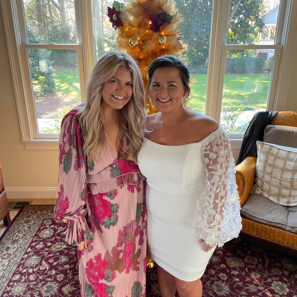 Floral Print Chiffon Pleated Maxi Dress Size 8